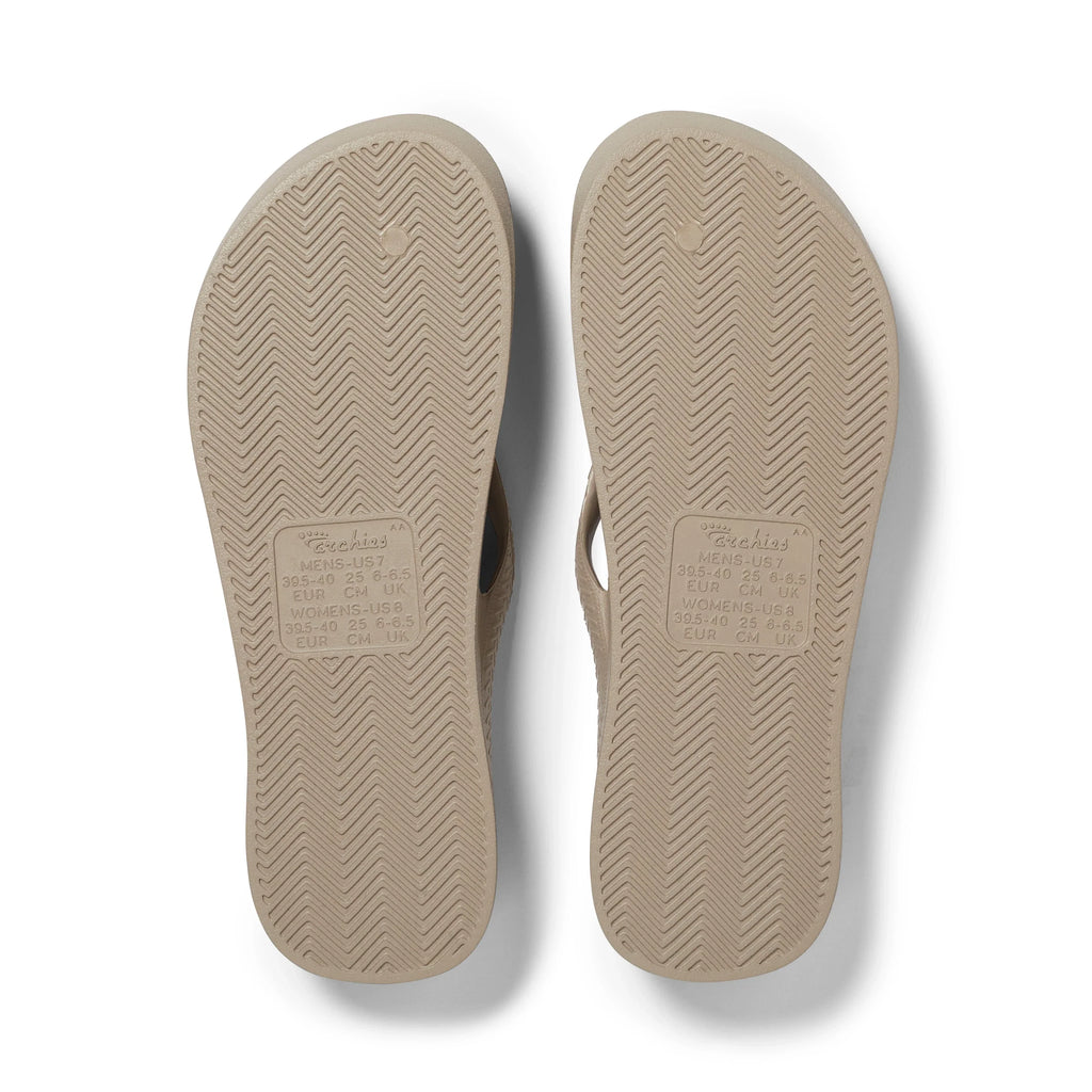 Taupe Archies Arch Support Flip Flops angle 04