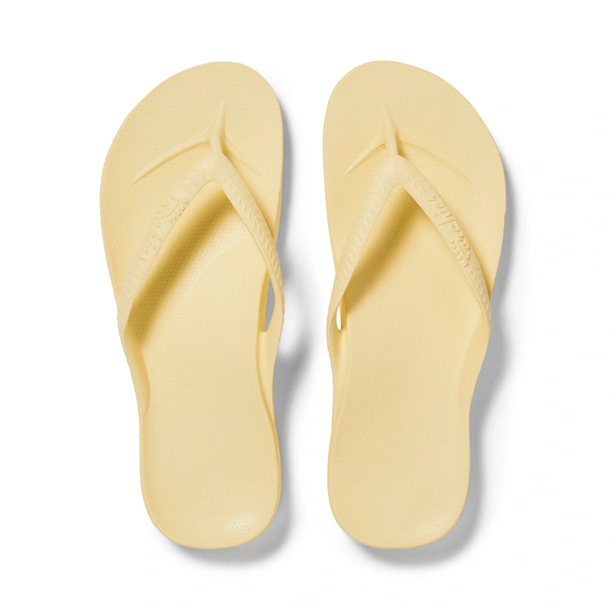 Lemon Arch Support Flip Flops shown from above