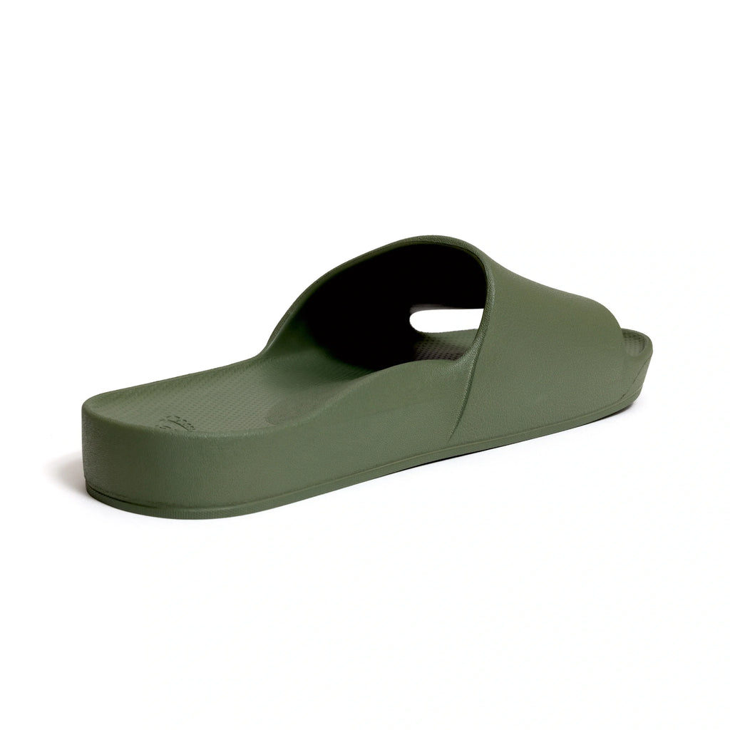Olive Arch Support Slides shown from behind