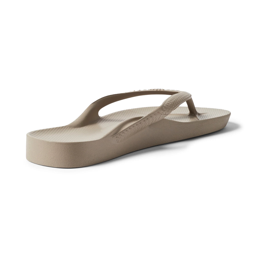 Taupe Archies Arch Support Flip Flops angle 03