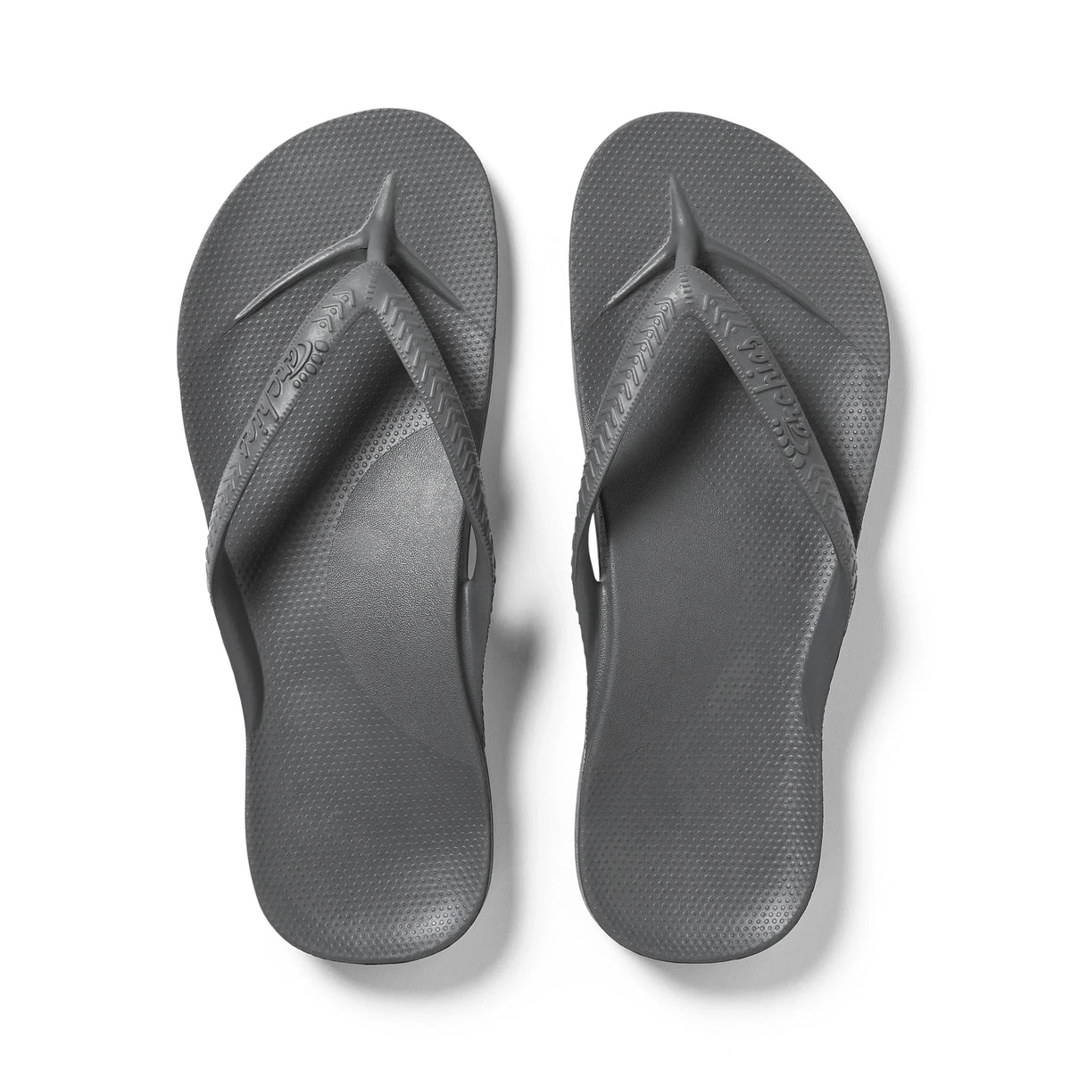 Charcoal Archies Arch support flip flops angle 01