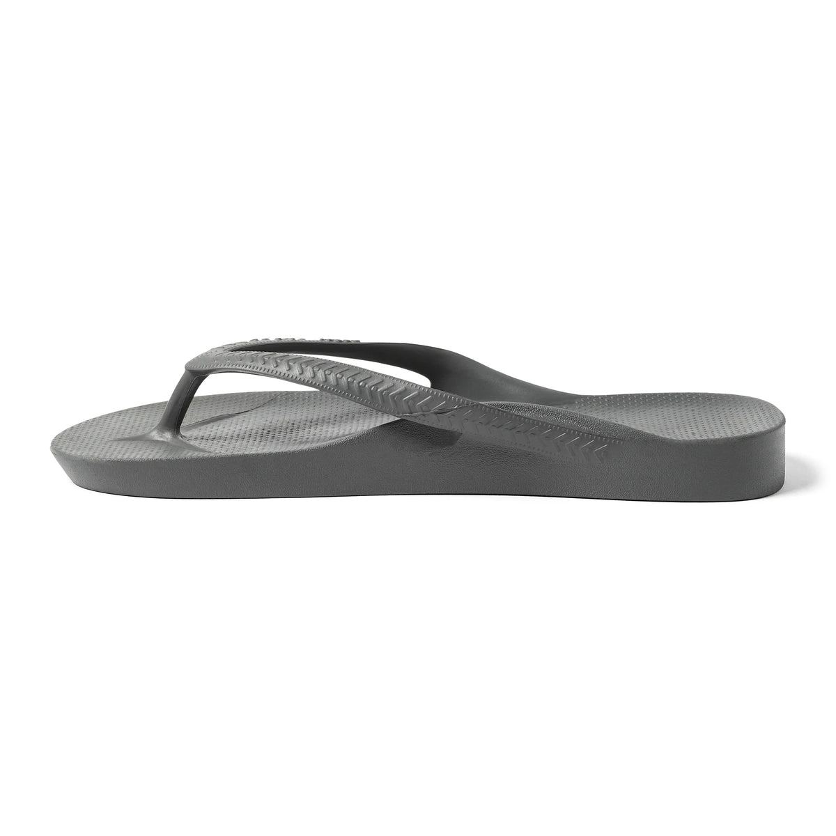 Charcoal Archies Arch support flip flops angle 06