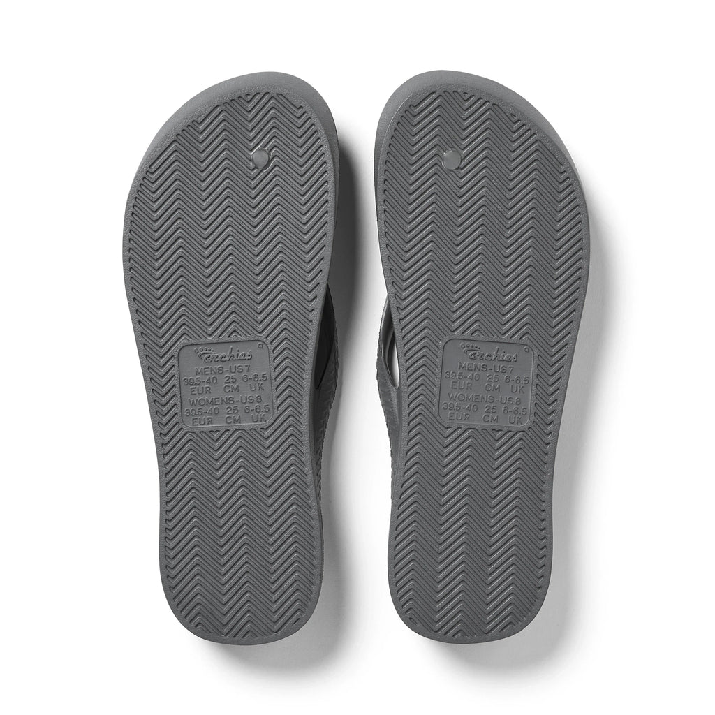 Charcoal Archies Arch support flip flops angle 04